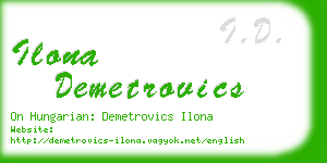 ilona demetrovics business card